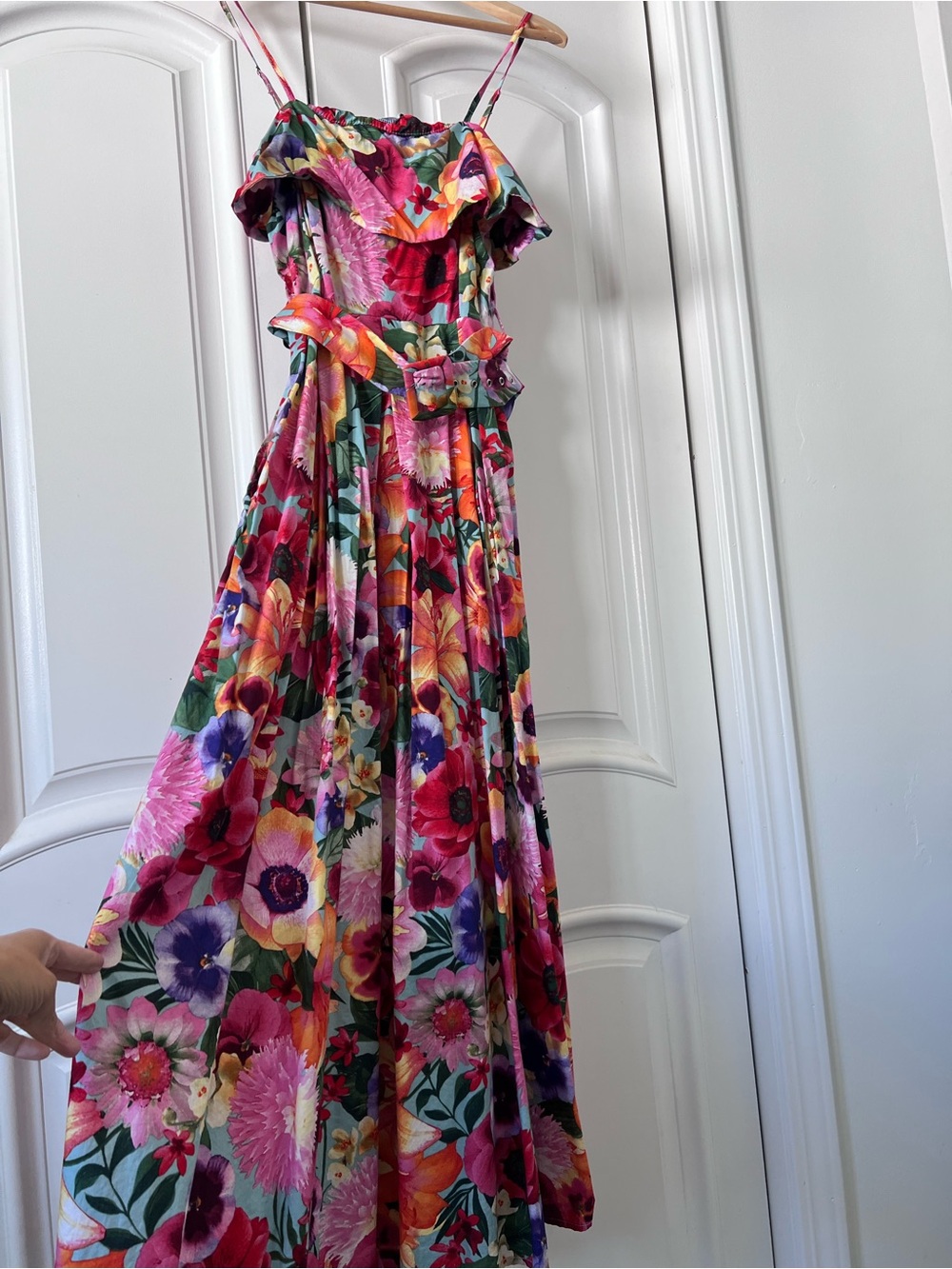 Fashion Nova Floral Maxi Dress in Pink, Red, Purple, Green